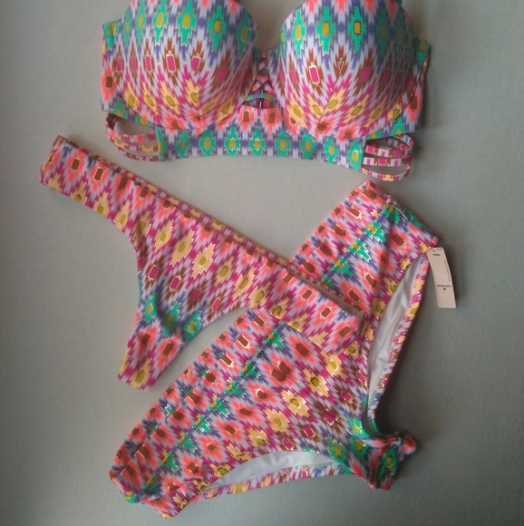 VS Midi Beach Bandeau Cheeky Thong Bikini~Ikat - Picture 13 of 13